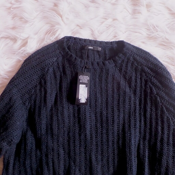 NWT Canifa Dark Blue Crew Neck Pullover Sweater - Picture 1 of 5